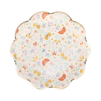 Butterfly Floral Paper Plate
