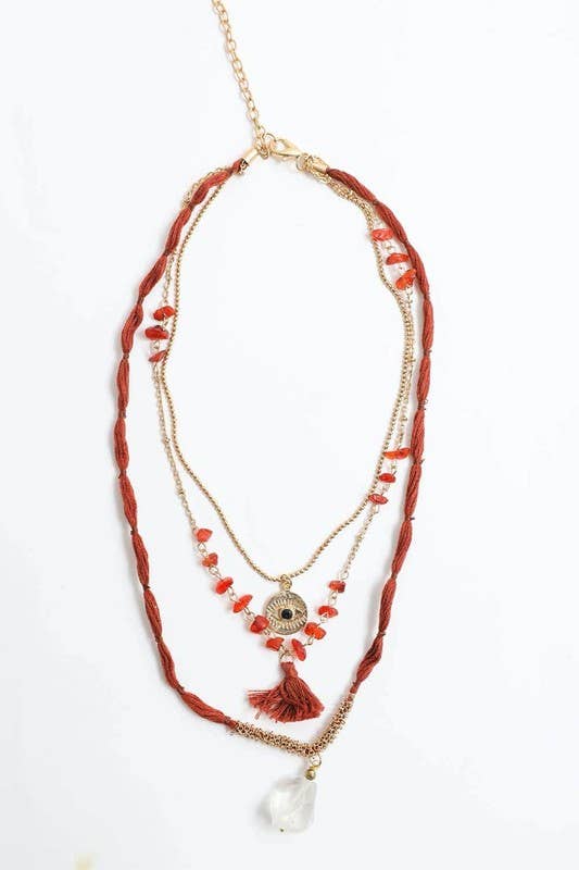 Carnelian Multi Layered Necklace