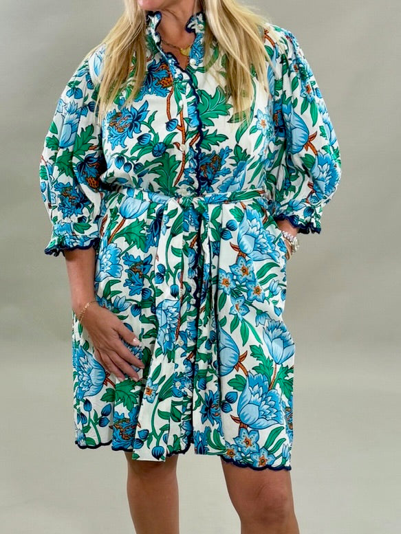 Vibrant Floral Scalloped Mini