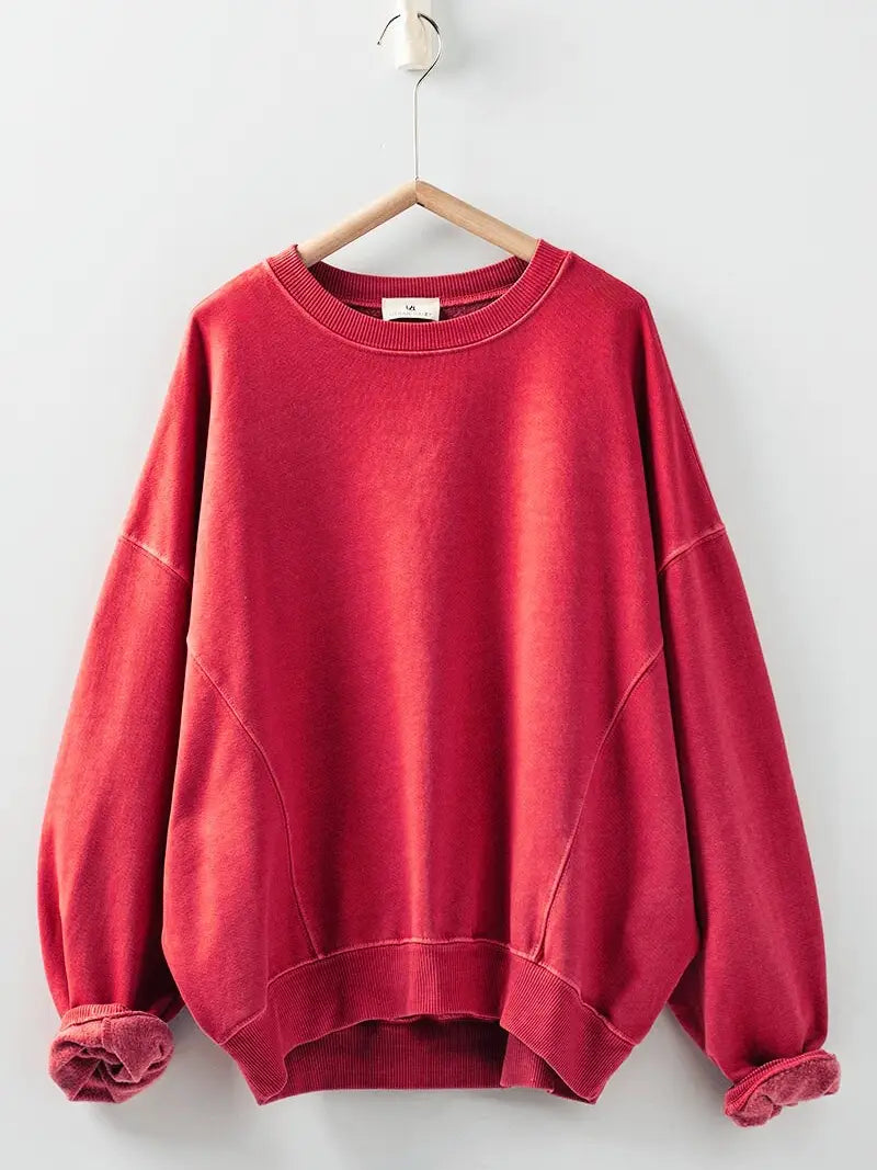 Crew Neck Comfort Washed Sweatshirt