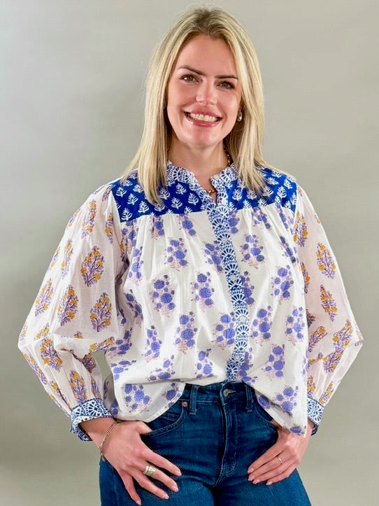 Block Print Linen Blouse