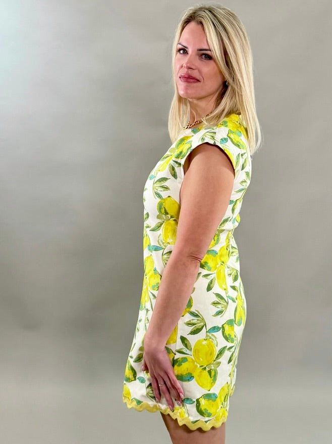Uncle Frank Zesty Lemon Shift Dress