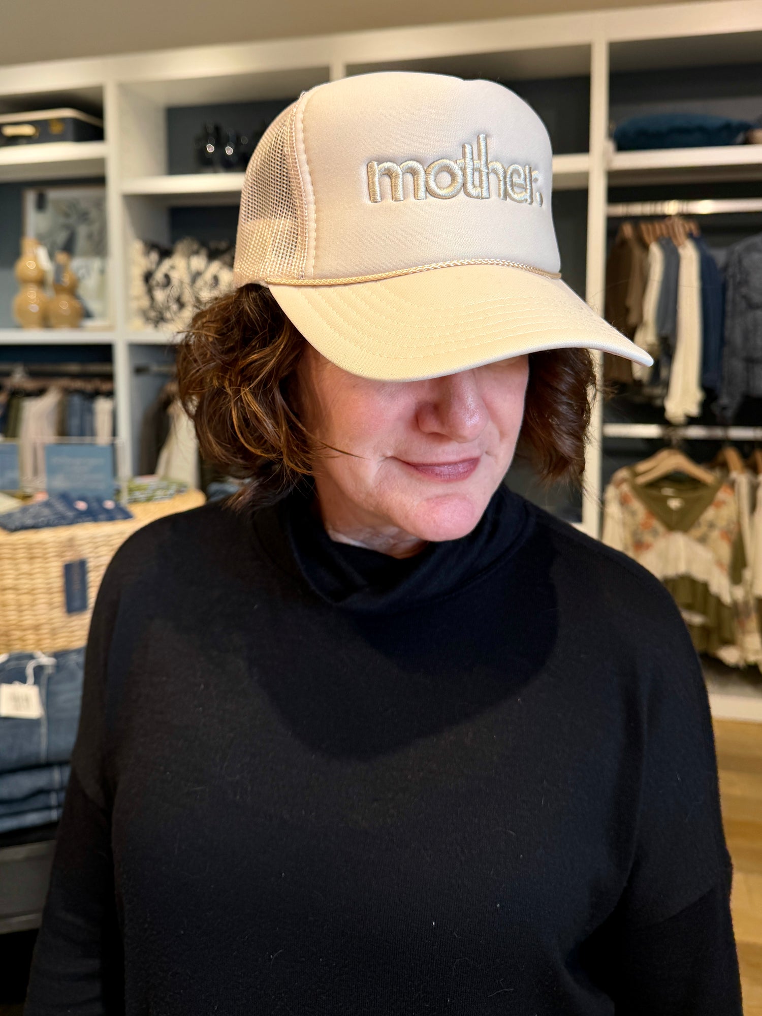 "mother." Embroidered Trucker Hat