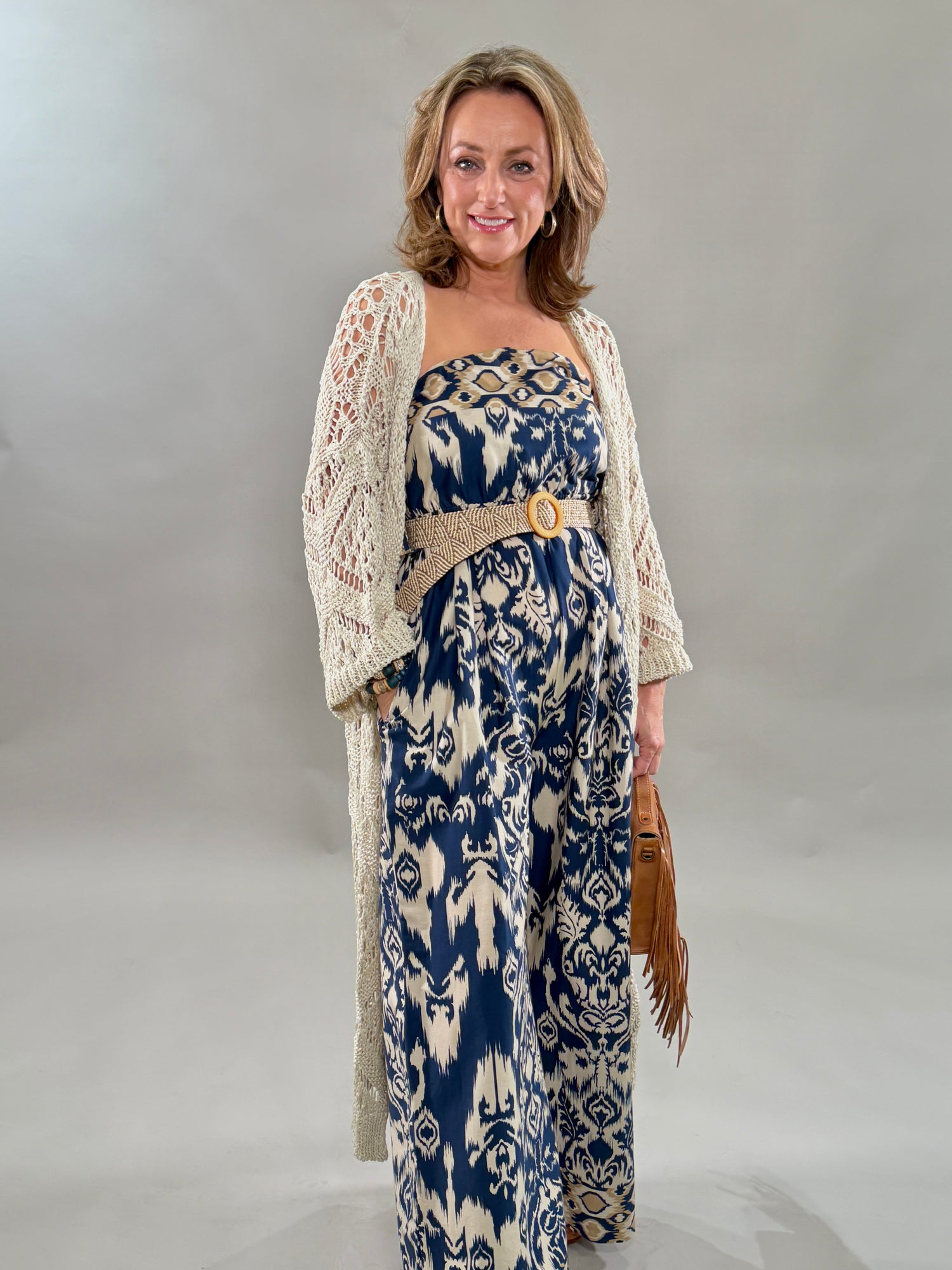 Patterned Wide Leg Jumpsuit
