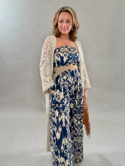 Patterned Wide Leg Jumpsuit