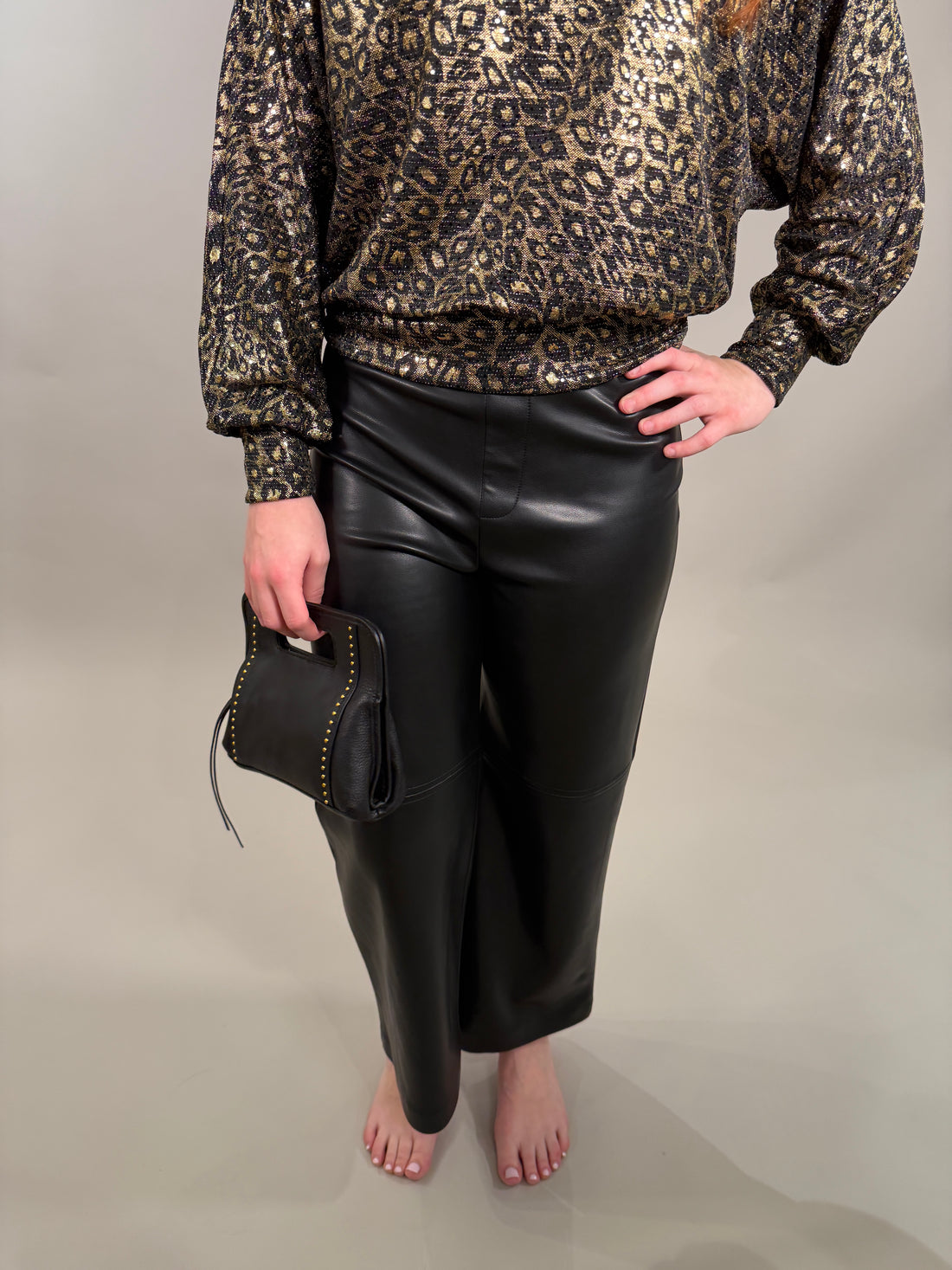 Faux Leather Cropped Pants