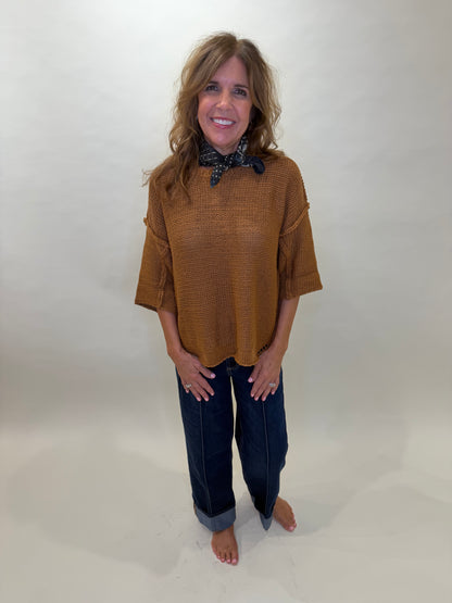 Half Sleeve Knitted Sweater Top