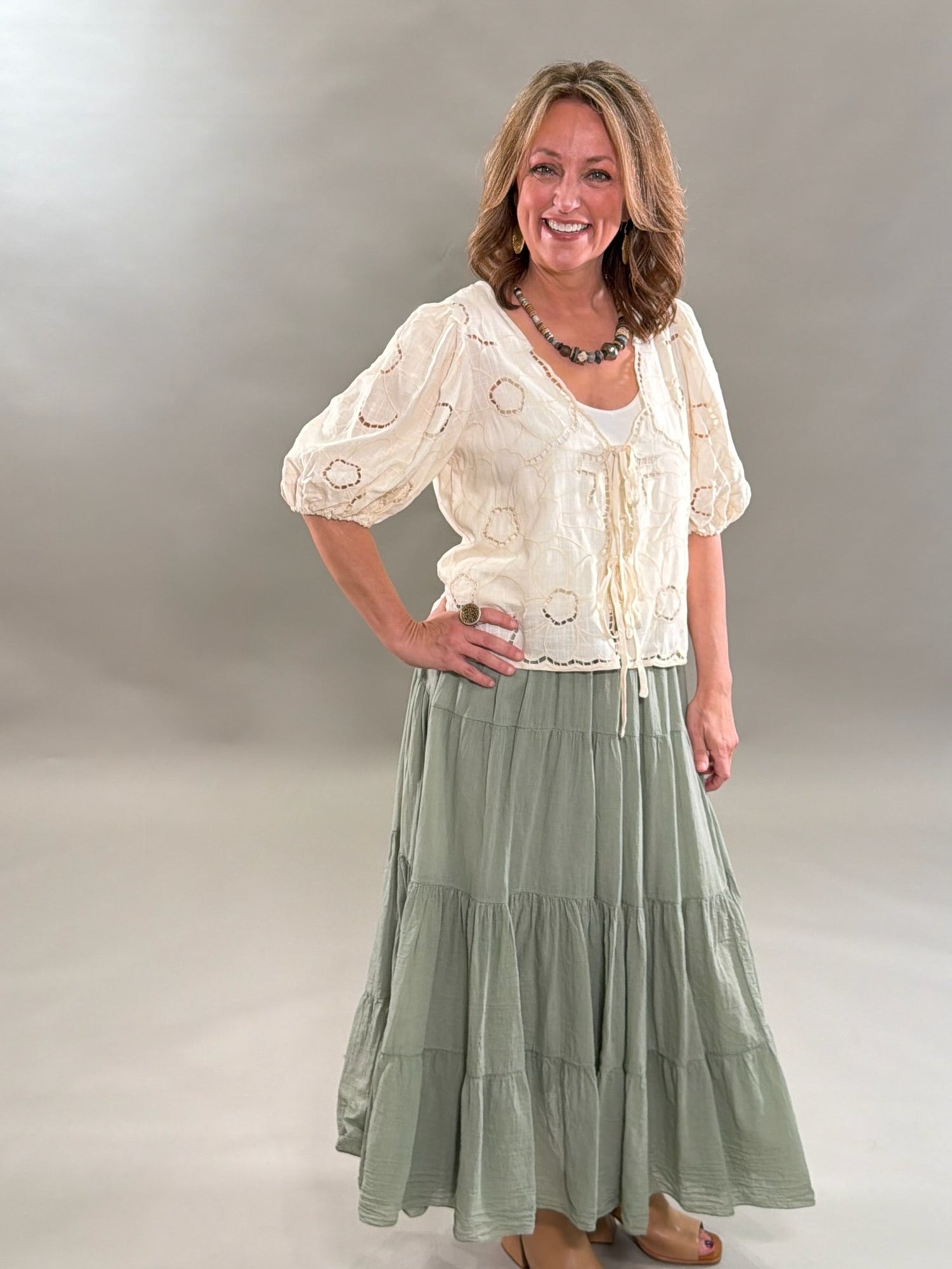 Tiered Cotton Skirt