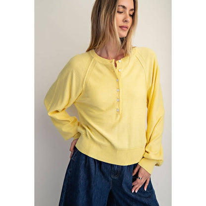 Cozy Half Button Down Pullover Sweater
