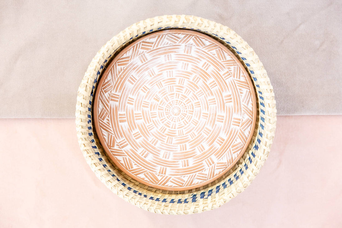 Weave Round Blue Bread Warmer