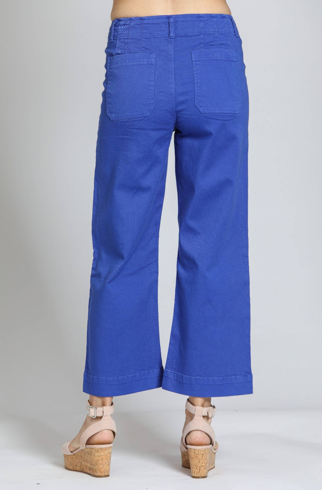 Cropped Wide Leg Pant With Patch Pockets