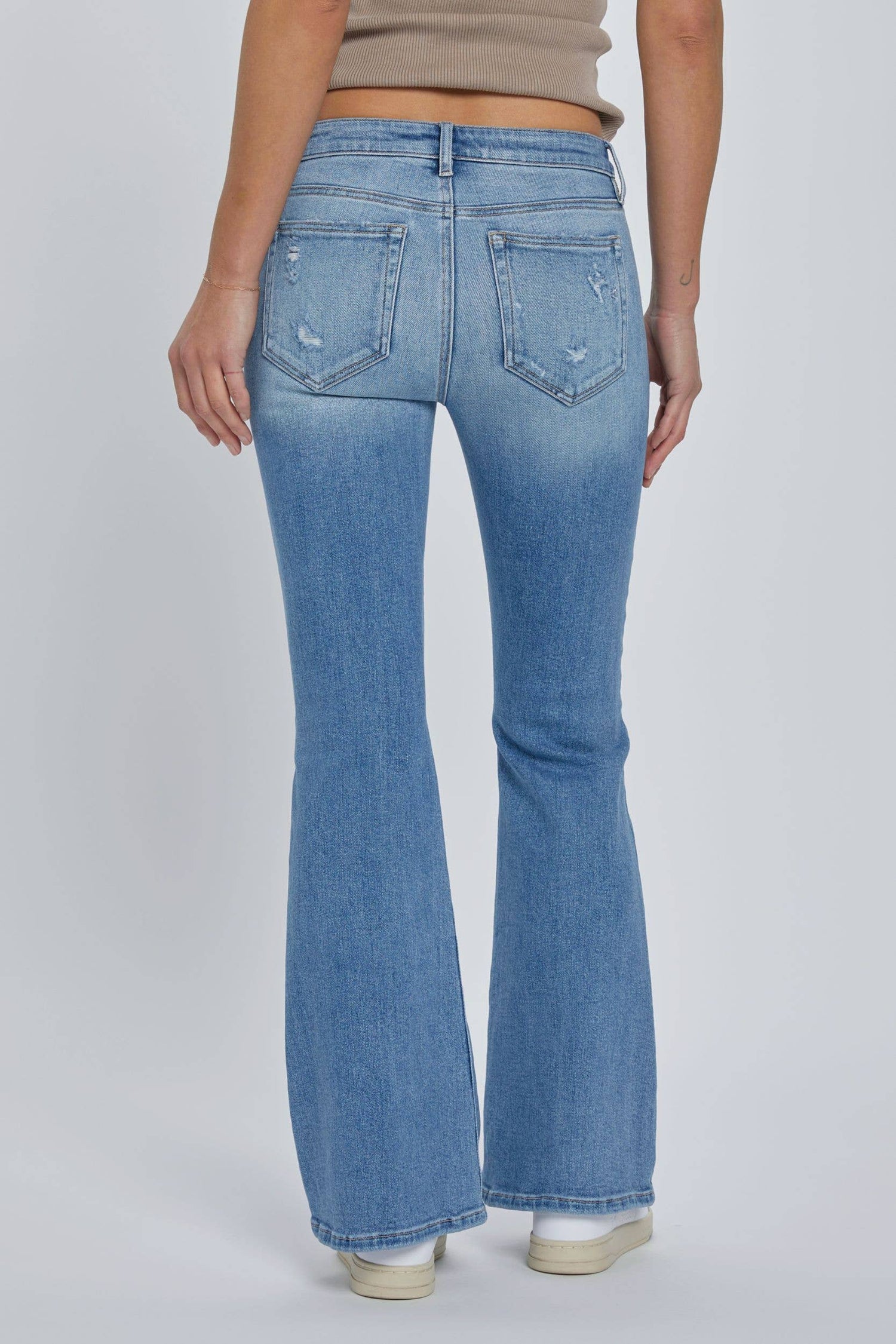 Mid Rise 31&quot; Inseam Front Pocket Flare