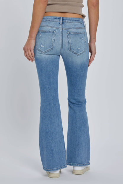 Mid Rise 31&quot; Inseam Front Pocket Flare