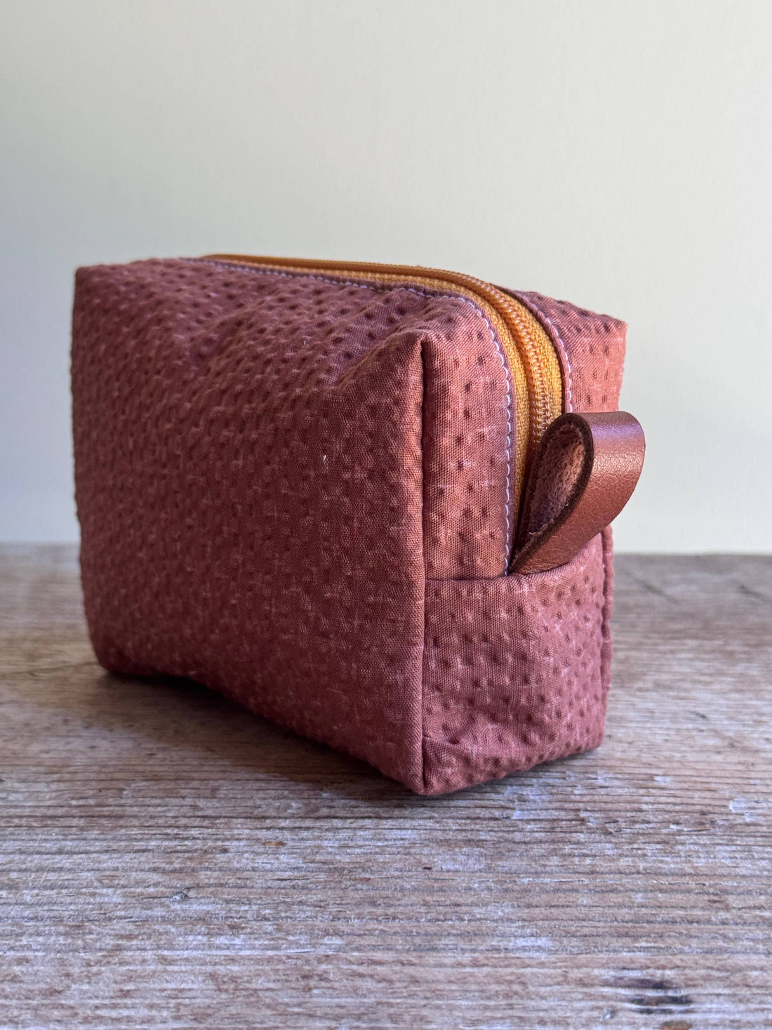 Terracotta Quilted Mini Pouch