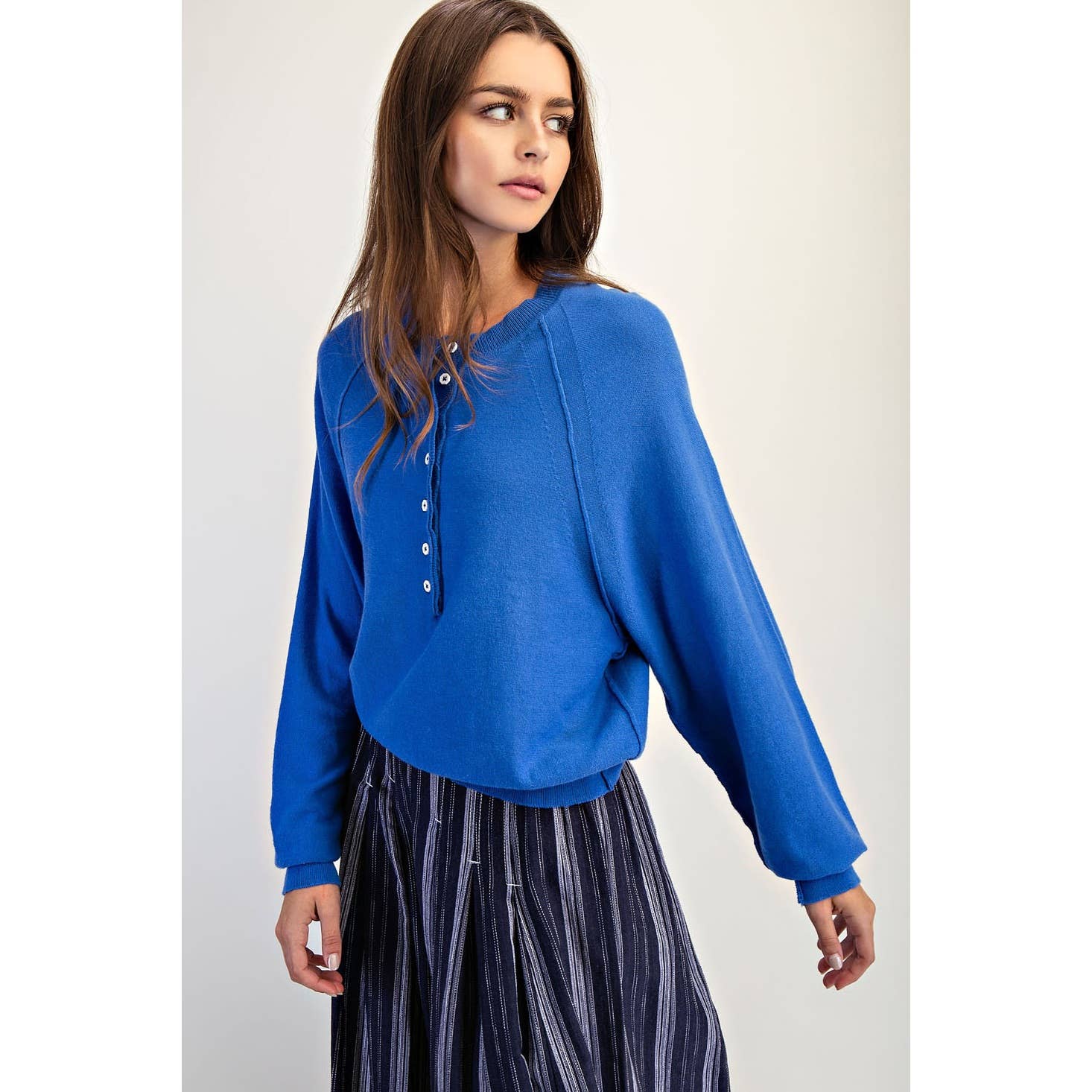 Cozy Half Button Down Pullover Sweater