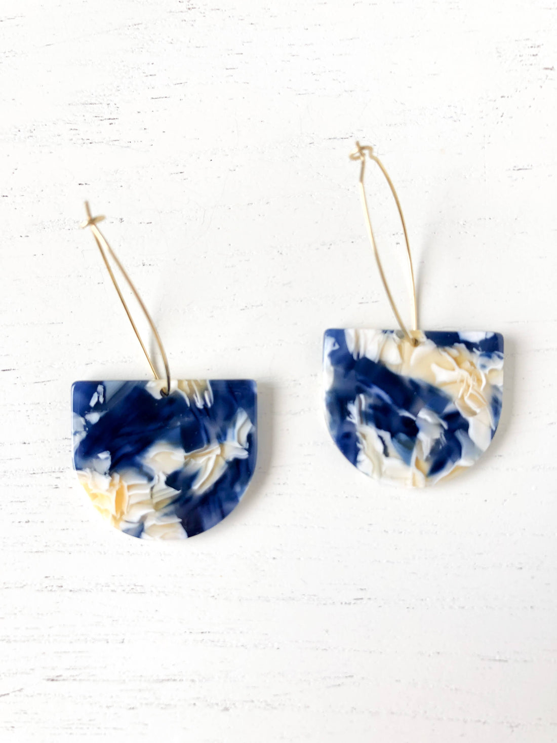 The Modern Blue Tortoise Earrings