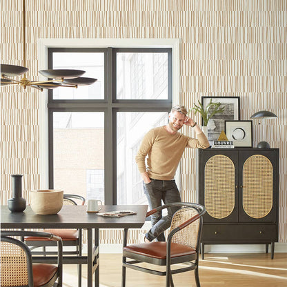 Shift Copper Peel and Stick Wallpaper, 28 sq. ft.