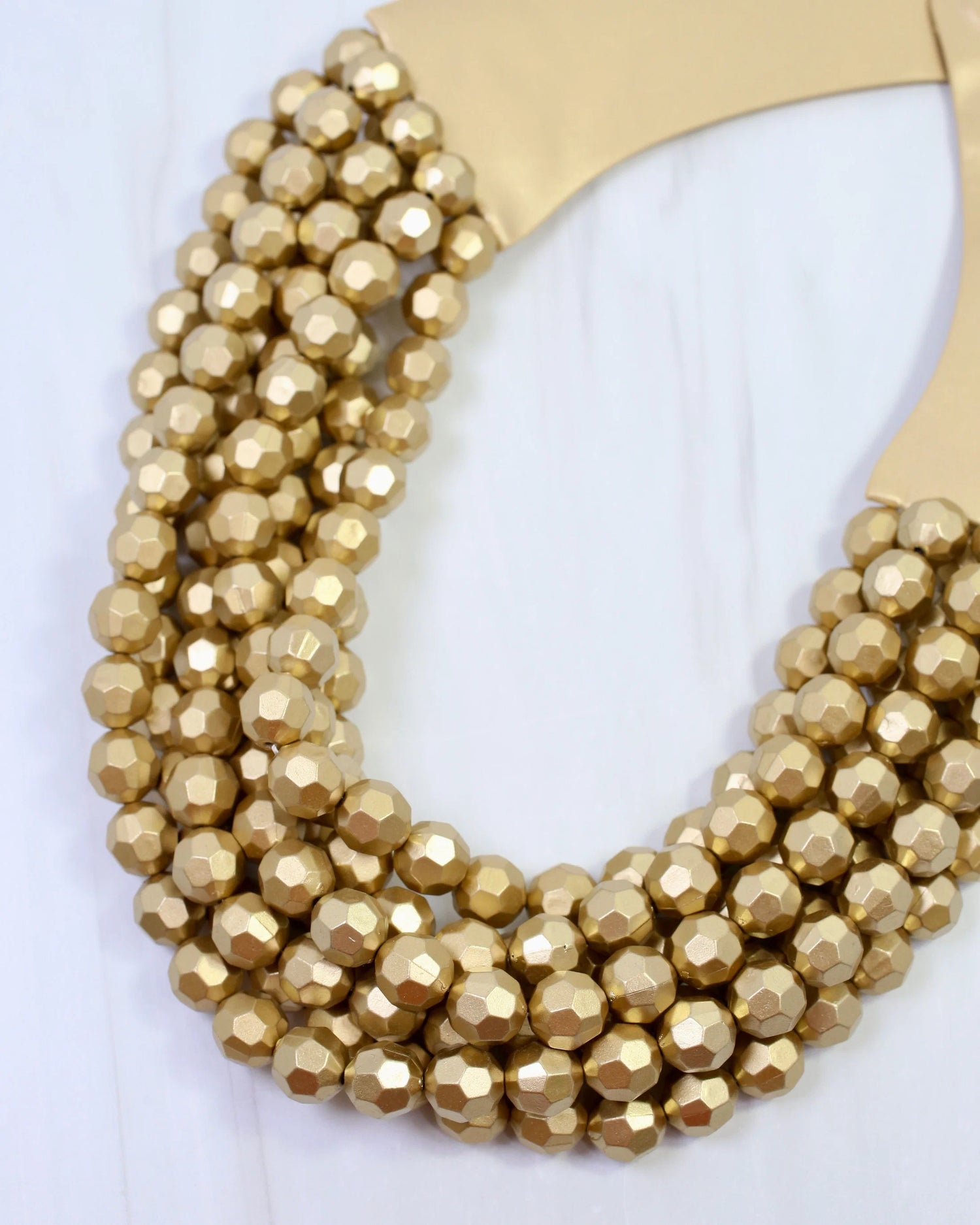 Gold Multi Layered Beaded Necklace