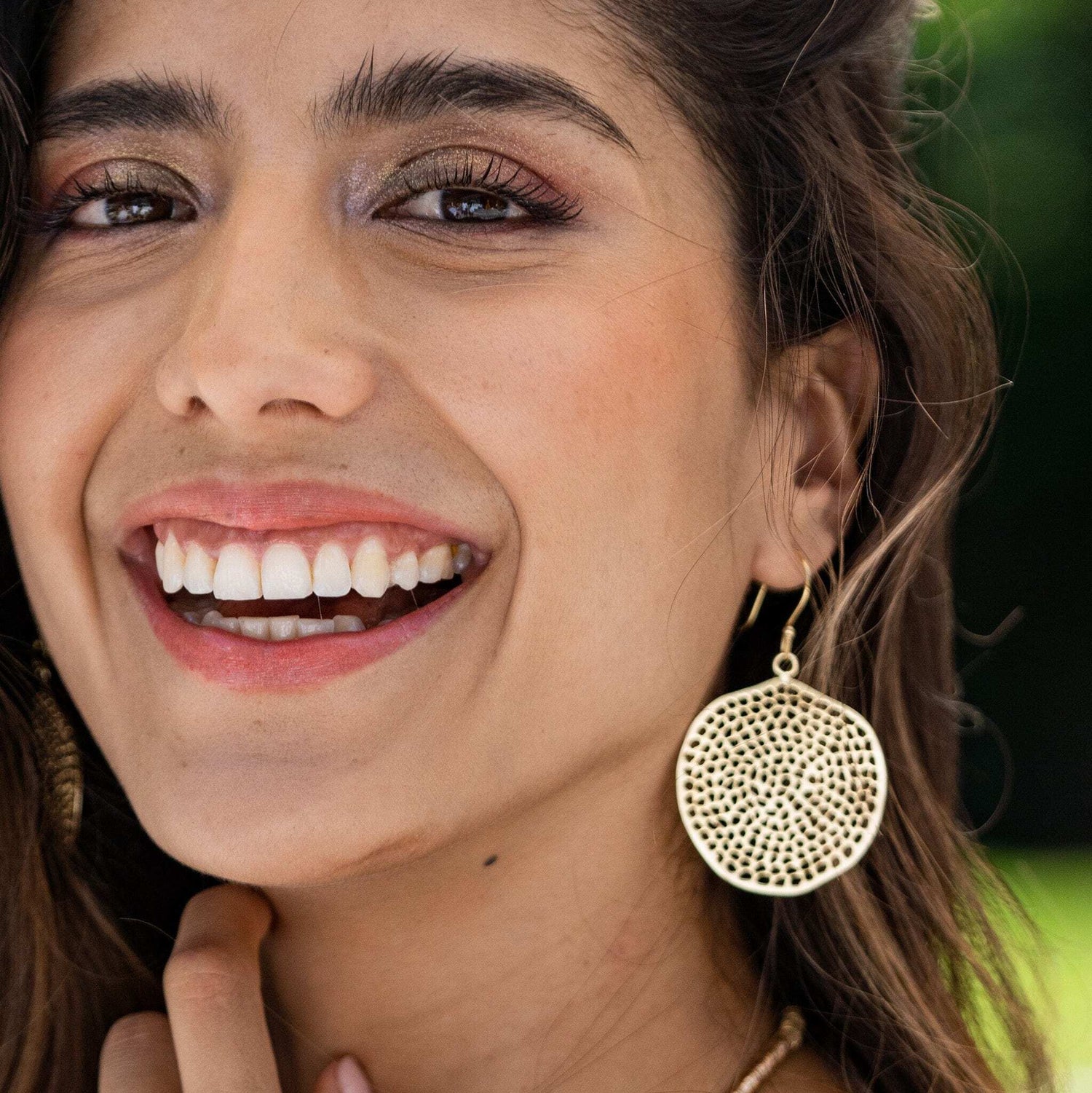 Gretchen Large Circle with Holes Earrings