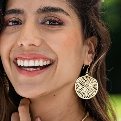 Gretchen Large Circle with Holes Earrings