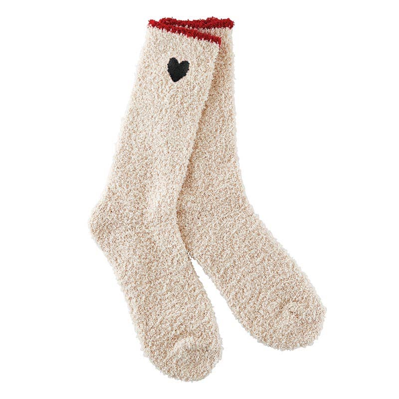 Red Trim with Heart Cozy Socks