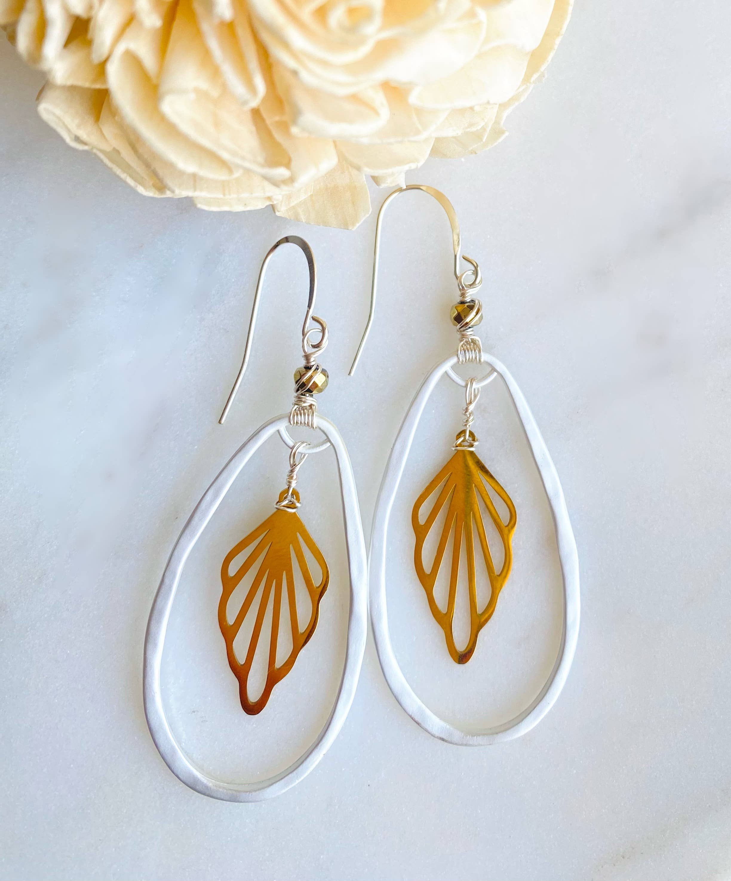 Unique Leaf Drop Earrings  