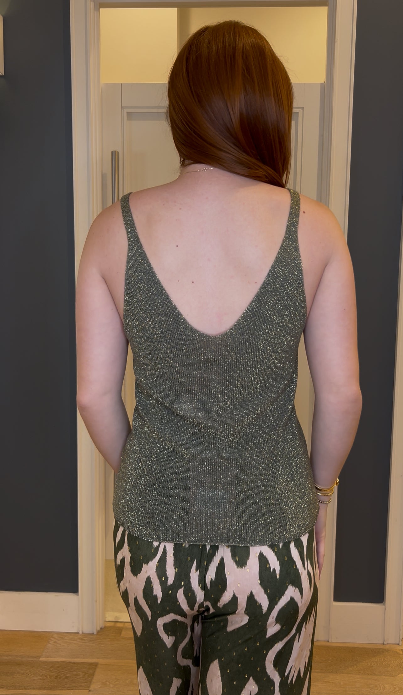 Shimmer Knit V-Neck Cami