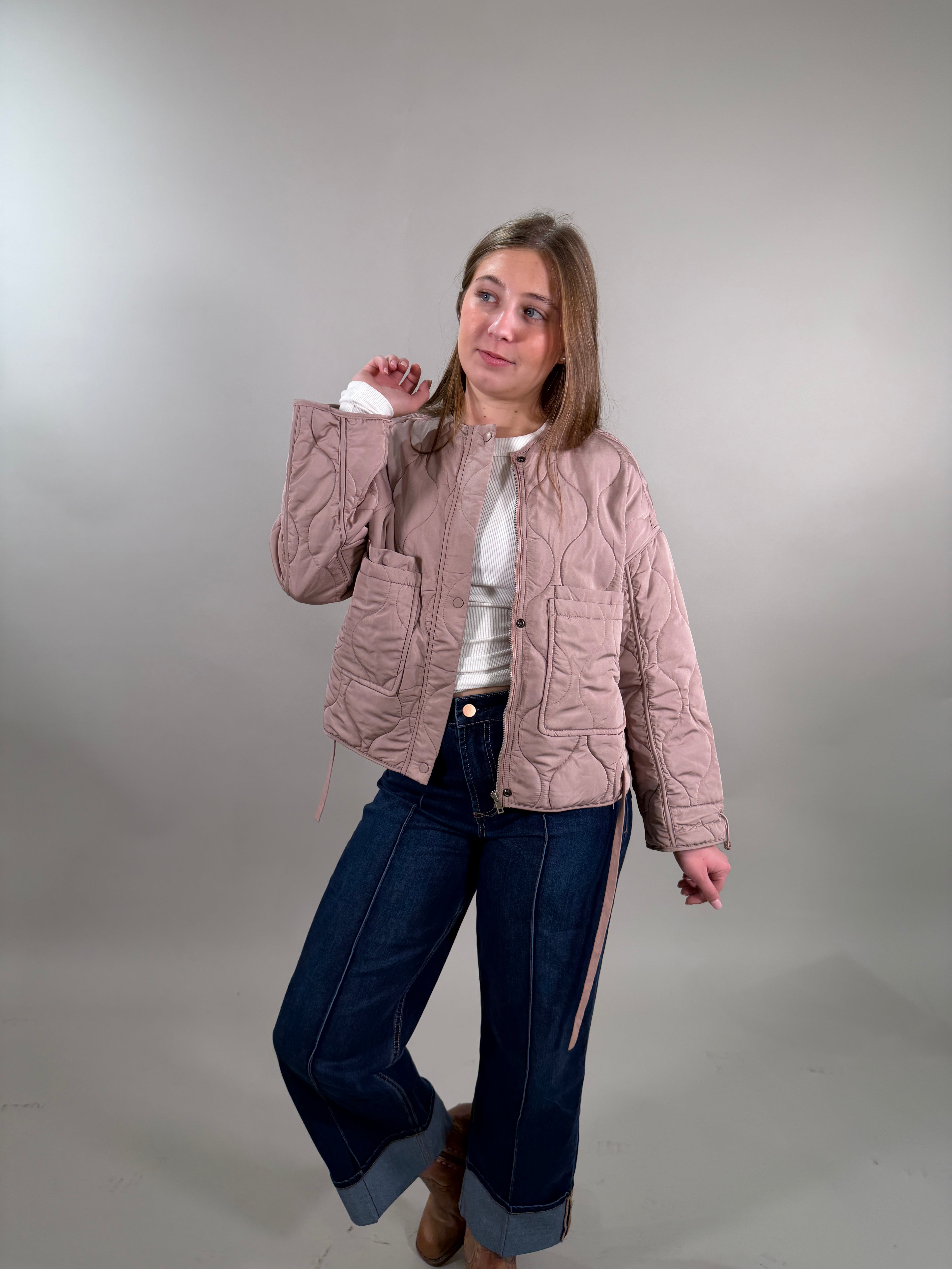 Quilted Jacket with Adjustable Cords