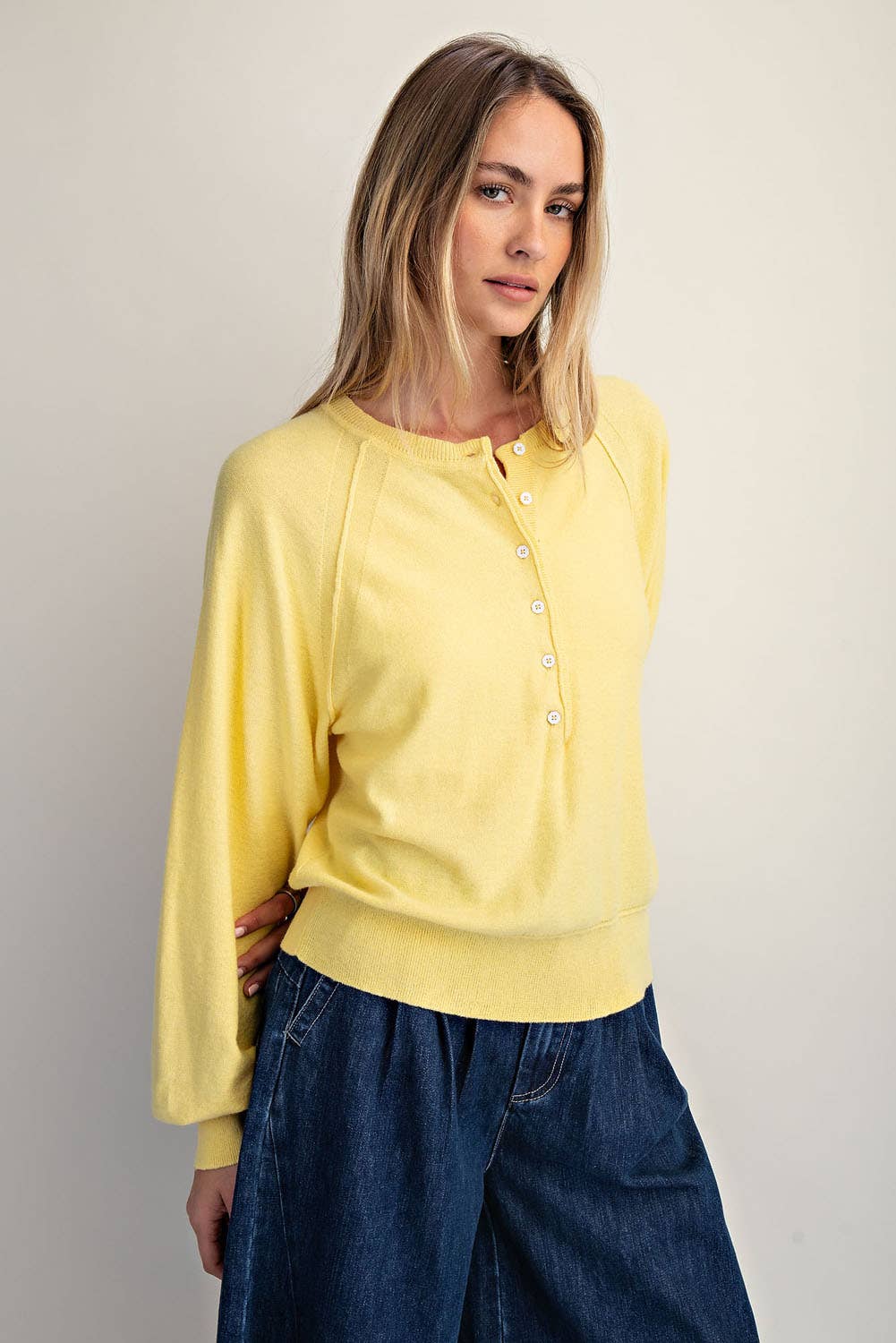 Cozy Half Button Down Pullover Sweater