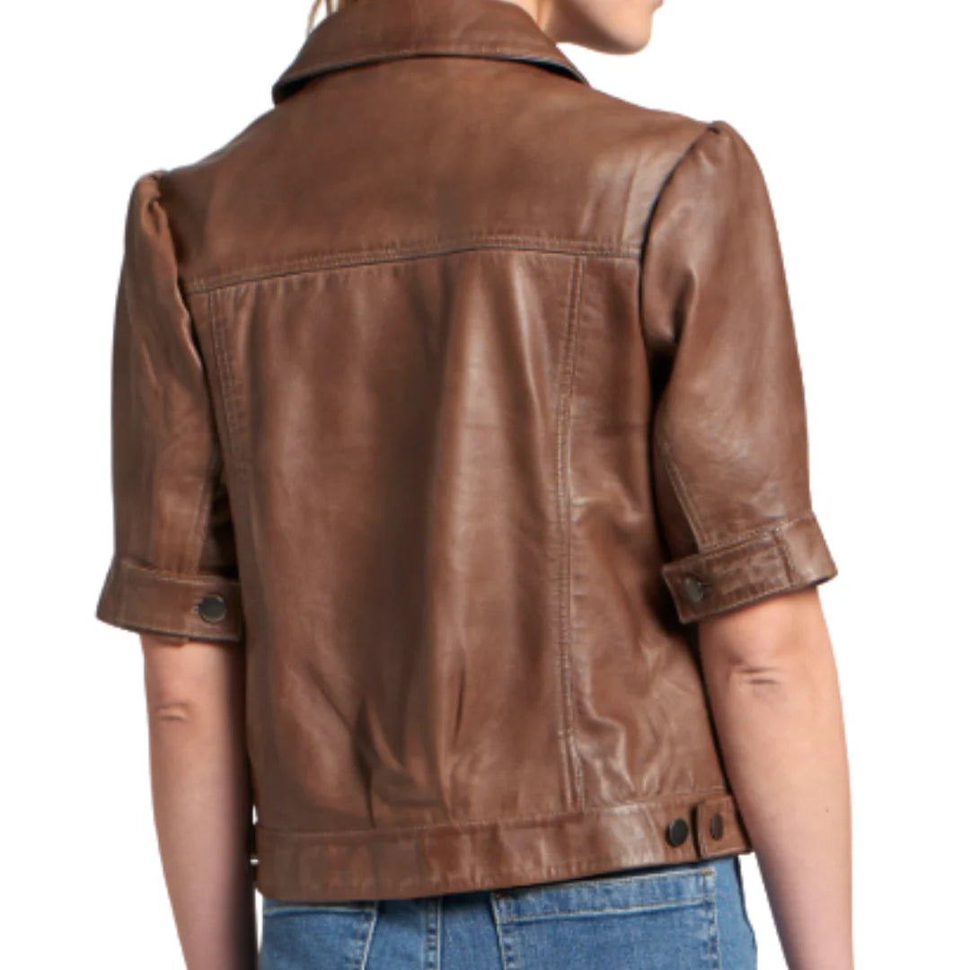 Short Sleeve Leather Jacket