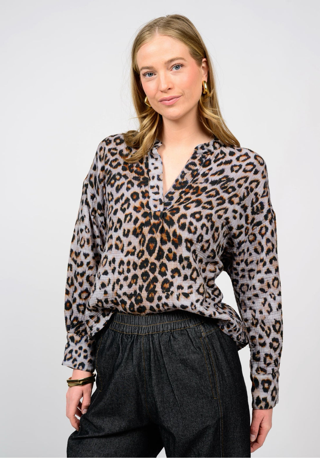 Leopard Gauze Popover
