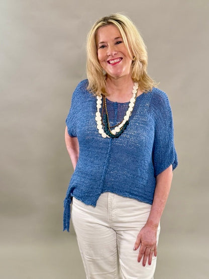 Side-Tie Knit Top