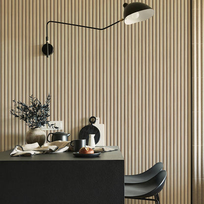 Reeded Wood Peel and Stick Wallpaper, 28 sq. ft.