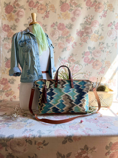 Blue Printed Handbag