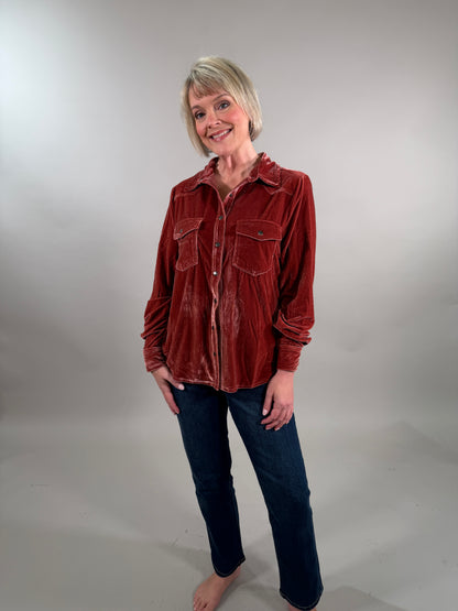 Button Down Velvet Shirt