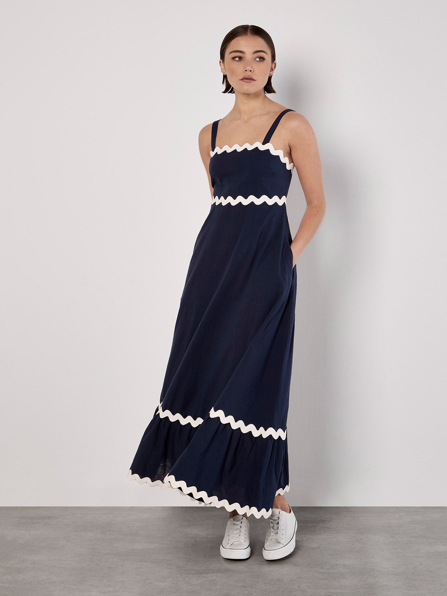 Ric-Rac Trim Maxi Dress