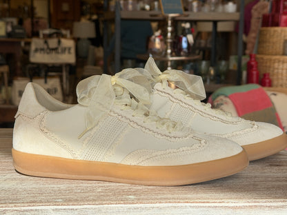 Lace &amp; Pearl Detail Sneakers