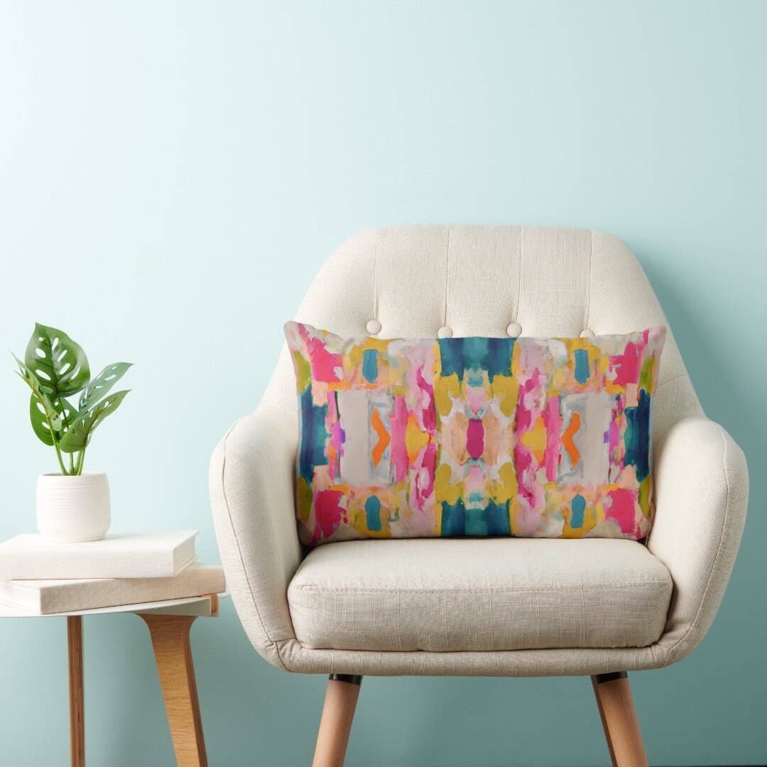 Eva Abstract Modern Art Throw Pillow