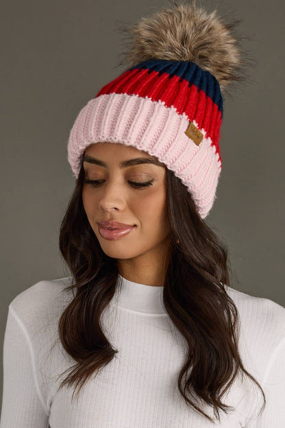 Spirit Stripe Pom Beanie