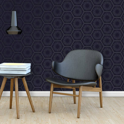 Hello Sunshine Royal Blue P&amp;S Wallpaper, 56 sq. ft.