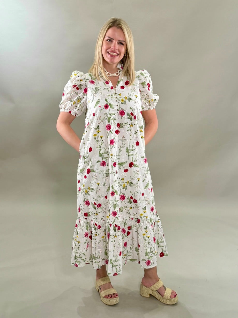 Romantic Eyelet Midi Dress