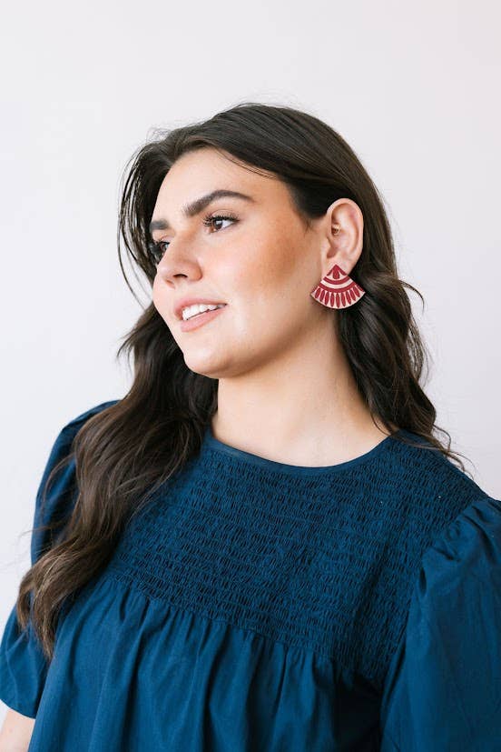 Cranberry Tile Earrings