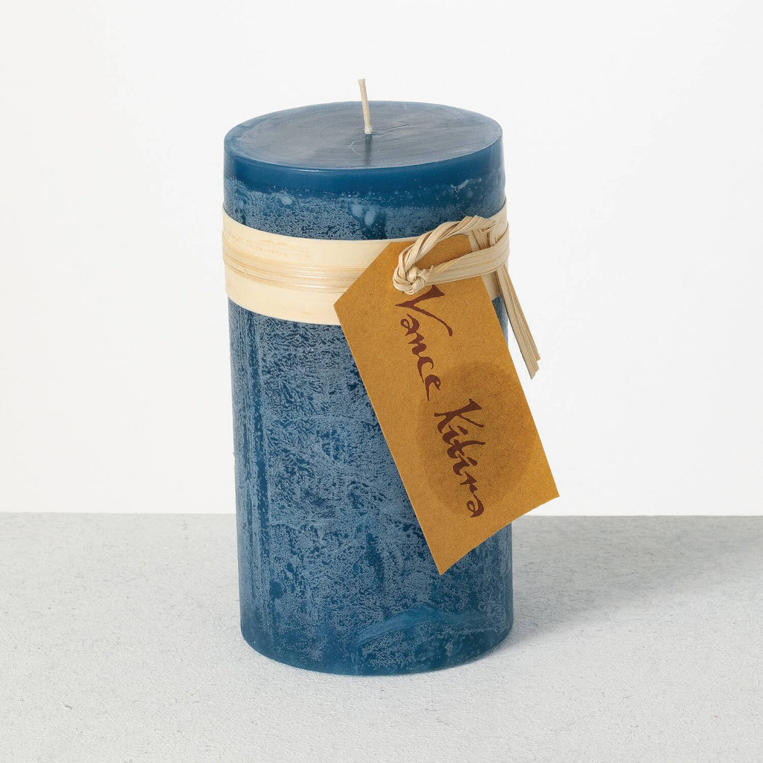 Blue Timber Pillar Candle