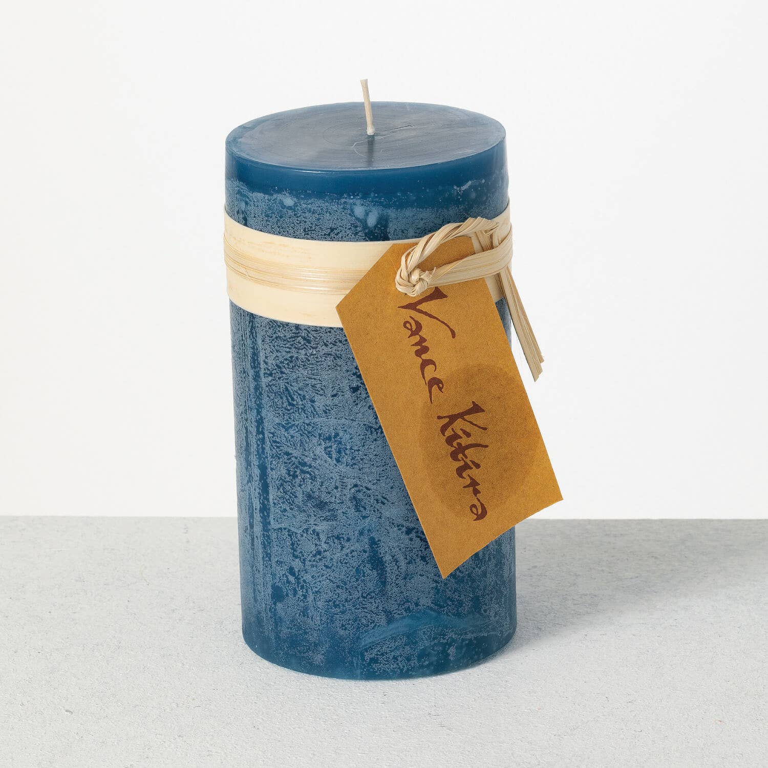 Blue Timber Pillar Candle