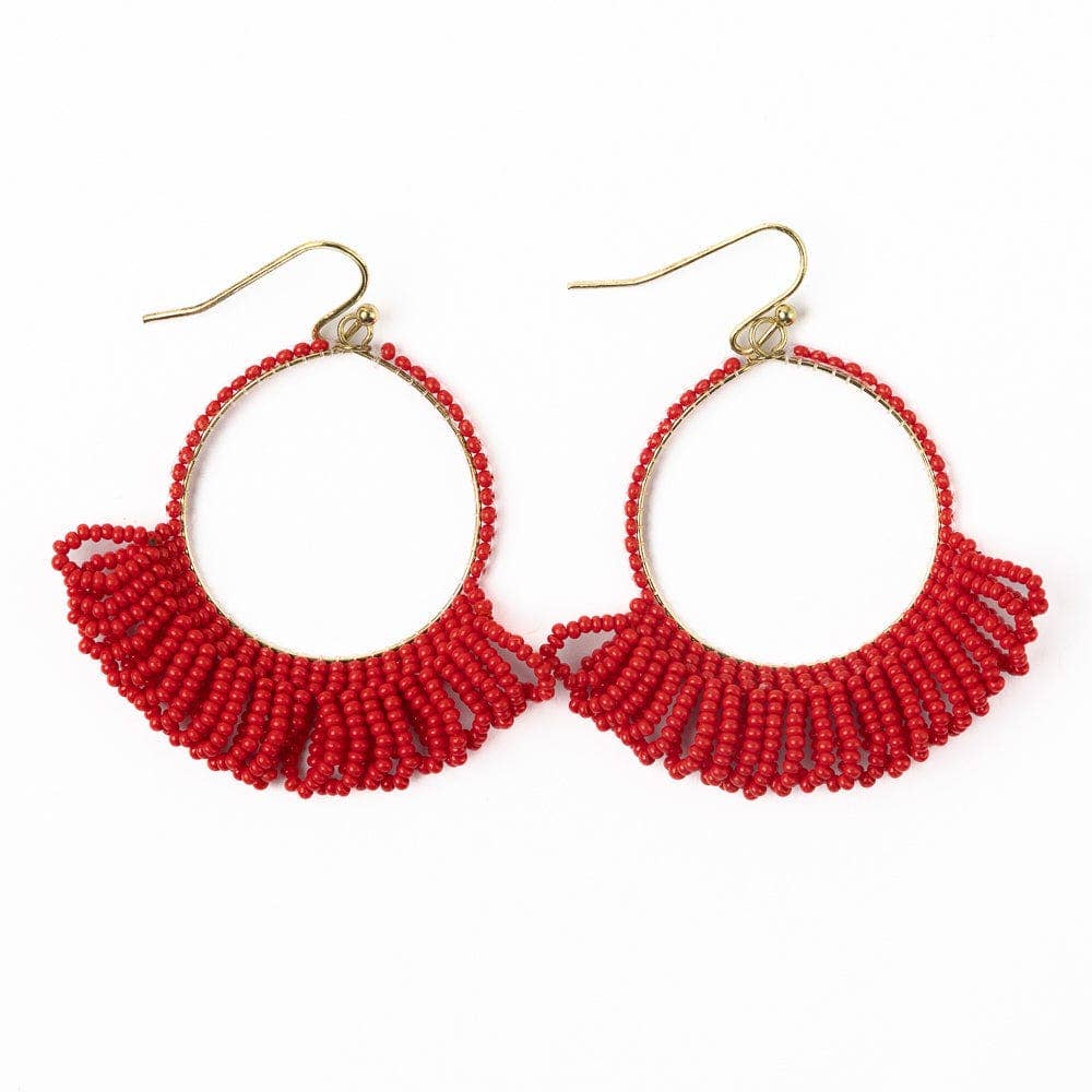 Kendra Fringe Hoop Seed Bead Earring
