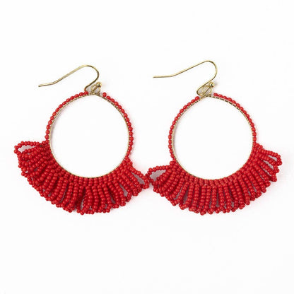 Kendra Fringe Hoop Seed Bead Earring