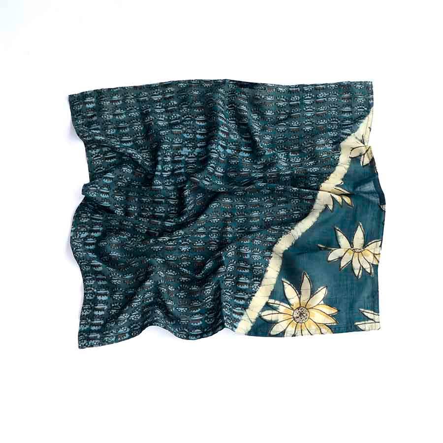 Square Bandana Scarf Artisan Block print cotton Women -Jolly