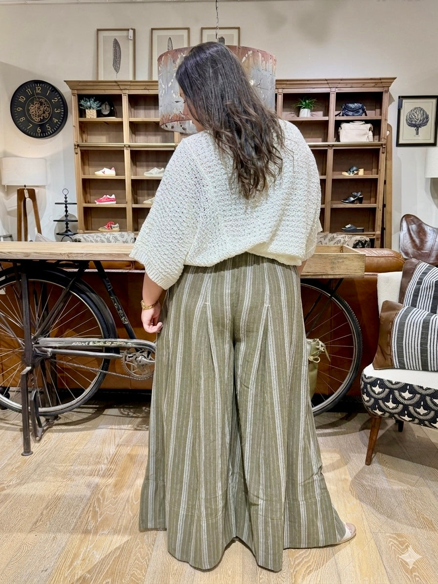 Stripe Wide Leg Pants