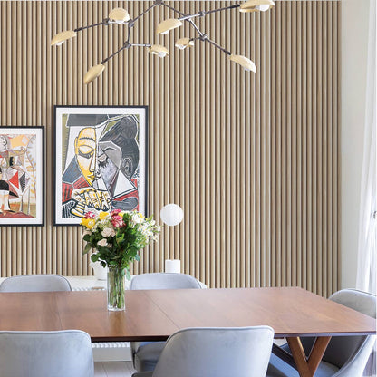 Reeded Wood Peel and Stick Wallpaper, 28 sq. ft.