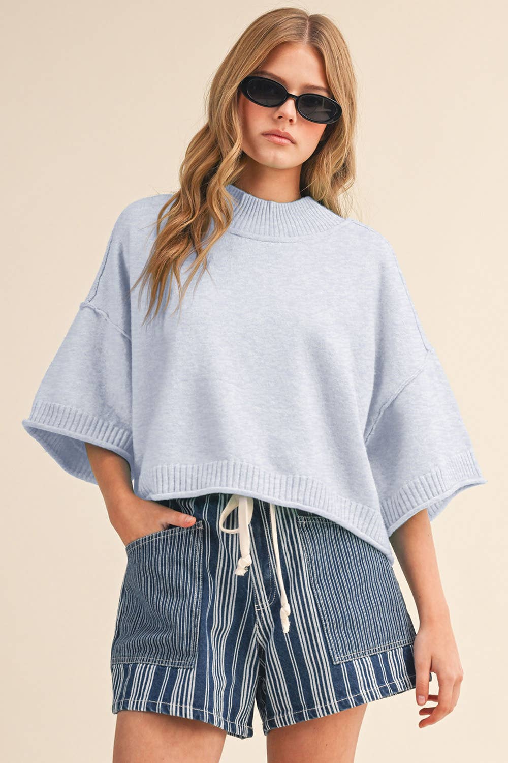Effortless Marled Knit Mock Neck